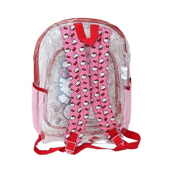 New Hello Kitty Transparent Backpack Clear 16" Sanrio Bows - Picture 5 of 5